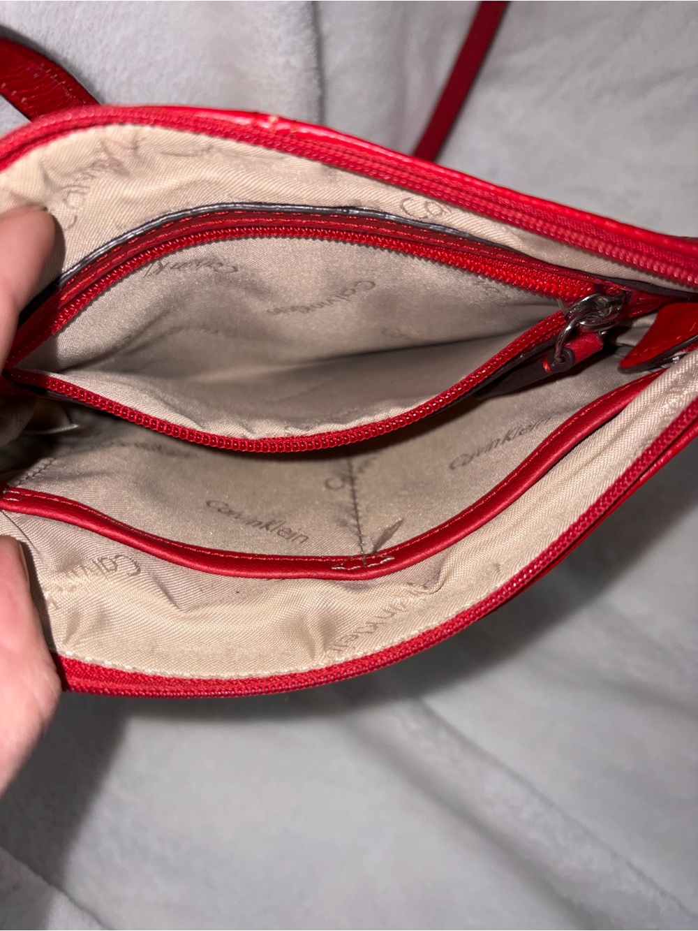 Red Leather Small Crossbody Bag - Calvin Klein - Picture 8 of 16